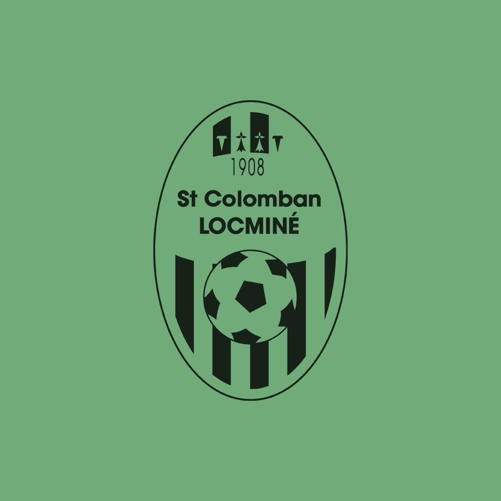 Logo de la saint colomban Locminé en noir sur un fond vert